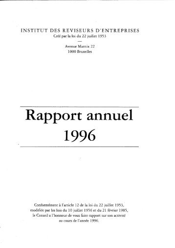 Rapport annuel 1996.pdf - IBR