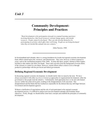 Community Development: Principles and Practices - Innovation ...