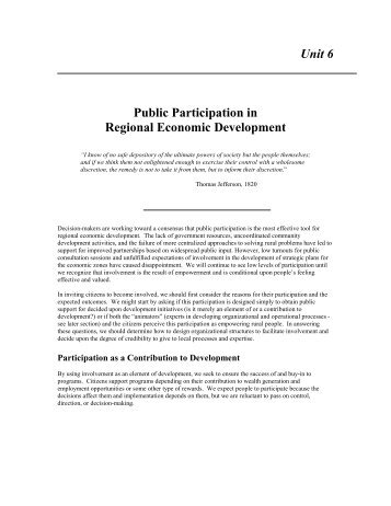 Public Participation in Regional Economic Development - Innovation ...