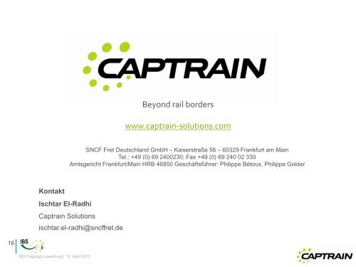 PrÃ¤sentation Captrain - (IBS) eV