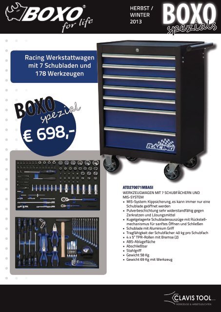 Boxo BX022A Gelenk-Ratschen Ring Maulschlüssel-Satz 15-tlg in Einlage