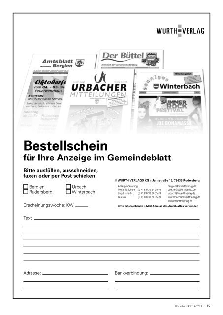 Mitteilungsblatt KW 19/2013 - Gemeinde Winterbach