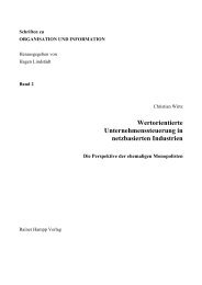 Wertorientierte Unternehmenssteuerung in netzbasierten Industrien