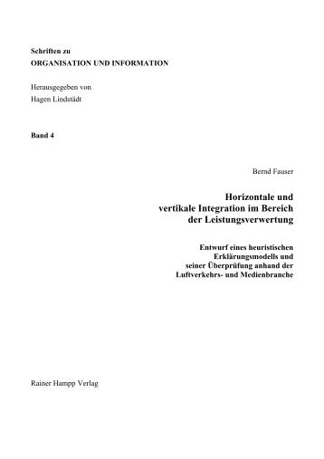 Horizontale und vertikale Integration im Bereich der ...