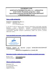 INFORMOVANIE spolo?nos?ou Bonfiglioli Slovakia s.r.o. ...