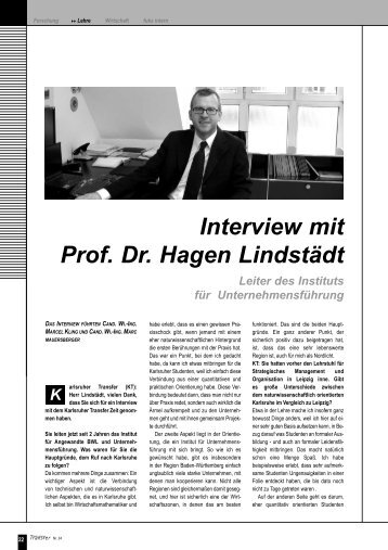 Interview mit Prof. Dr. Hagen LindstÃ¤dt - Institut fÃ¼r ...