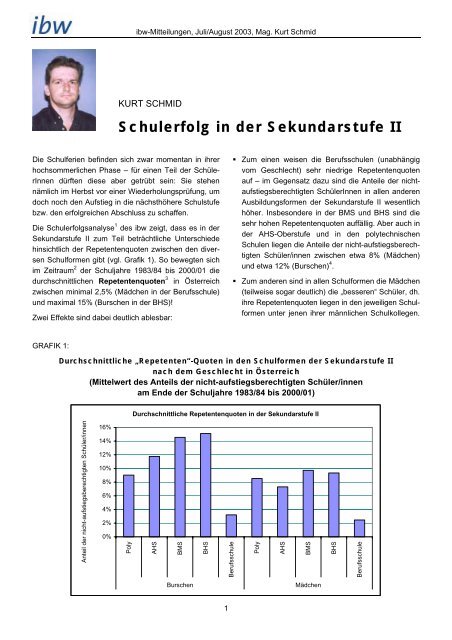 Schulerfolg in der Sekundarstufe II - ibw