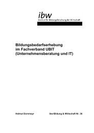 Bildungsbedarfserhebung im Fachverband UBIT ... - ibw