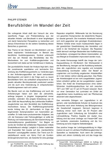 Berufsbilder im Wandel der Zeit - ibw