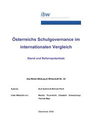 Ãsterreichs Schulgovernance im internationalen Vergleich - ibw