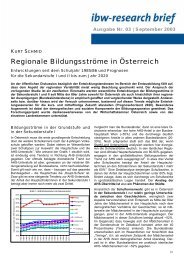 Regionale BildungsstrÃ¶me in Ãsterreich - ibw