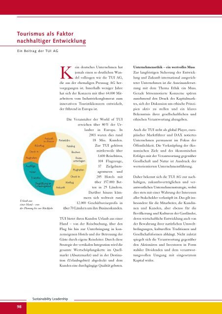 Tourismus als Faktor nachhaltiger Entwicklung (Ein Beitrag der TUI ...