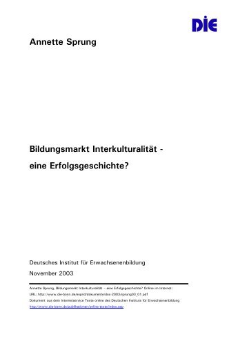 Bildungsmarkt InterkulturalitÃ¤t - Deutsches Institut fÃ¼r ...