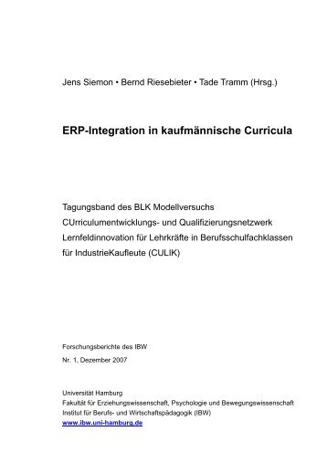 ERP-Integration in kaufmÃ¤nnische Curricula - Institut fÃ¼r Berufs- und ...