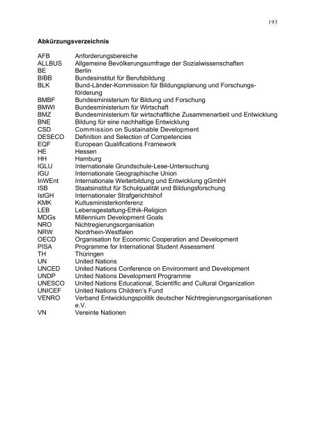 Globale Entwicklung - Bildung fÃ¼r nachhaltige Entwicklung ...