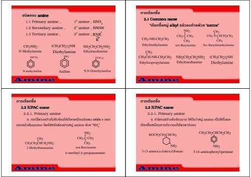 amine 1.1 Primary amine , 1o amine , RNH 1.2 Secondary amine ...