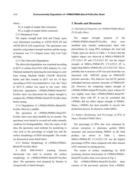 Environmentally Degradation of r-PMMA/PMMA-Blend-PU/Ecoflex ...