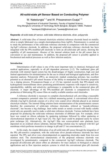 All-solid-state pH Sensor Based on Conducting Polymer W ...
