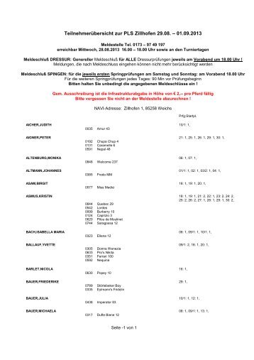 Teilnehmerinfo - die meldestelle