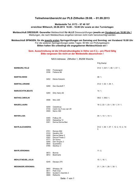 Teilnehmerinfo - die meldestelle