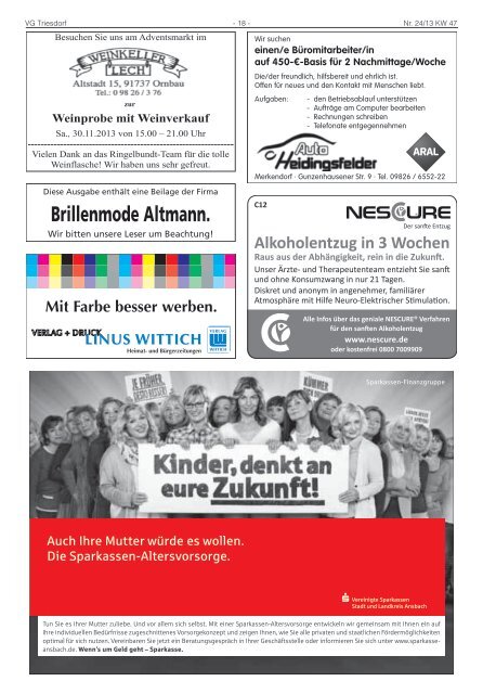 Mitteilungsblatt Nr. 24 vom 22.11.2013 - Markt Weidenbach