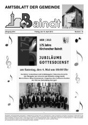 AMTSBLATT DER GEMEINDE - Baindt