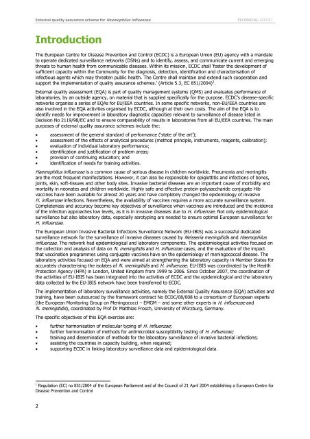 External quality assurance scheme for Haemophilus influenzae 2011