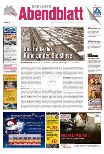 Dasendeder ruheandergleislinse - Berliner Abendblatt