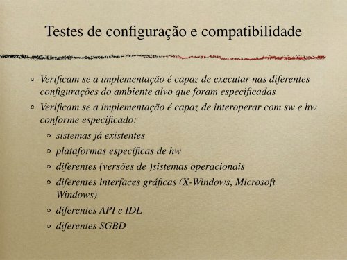 Testes de Software Fases