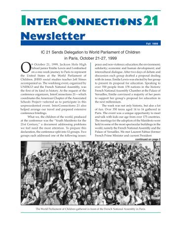 Fall 1999 Newsletter - InterConnections 21