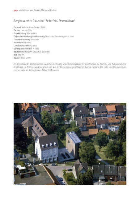 Bergbauarchiv Clausthal-Zellerfeld, Deutschland - gmp Architekten ...