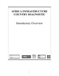 AFRICA INFRASTRUCTURE COUNTRY DIAGNOSTIC - The ...