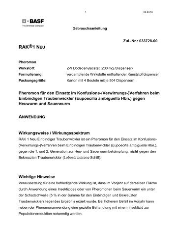 RAKÂ®1 NEU - BASF Pflanzenschutz Deutschland