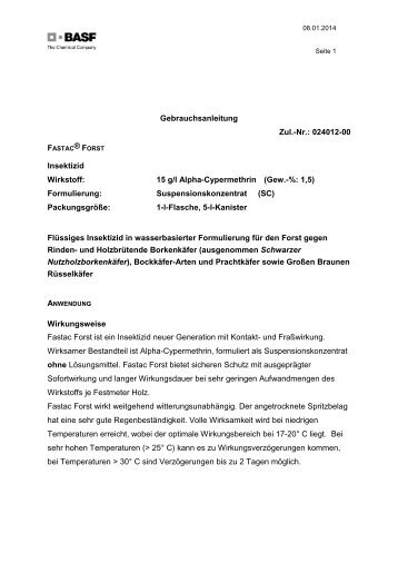 GA Fastac Forst - BASF Pflanzenschutz Deutschland