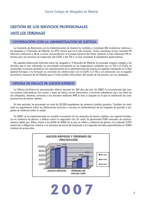 MEMORIA 2007 - Ilustre Colegio de Abogados de Madrid