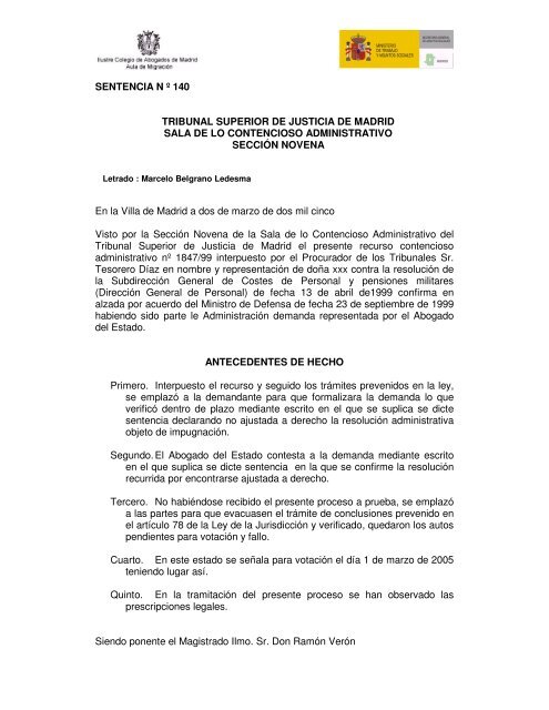 SENTENCIA N Âº 140 TRIBUNAL SUPERIOR DE JUSTICIA DE ...