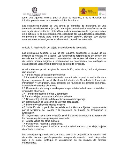 Borrador de reglamento de la Ley OrgÃ¡nica 4/2000, de 11 de enero ...