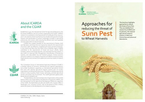 Approaches for Reducing the Threat of Sunn Pest - Icarda