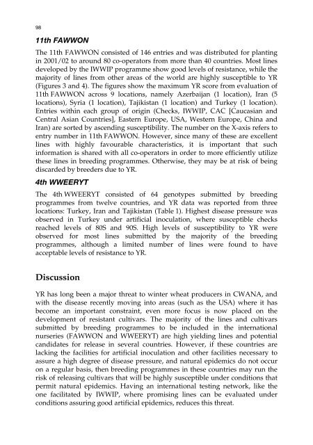 Meeting the Challenge of Yellow Rust in Cereal Crops - ICARDA