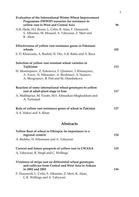 Meeting the Challenge of Yellow Rust in Cereal Crops - ICARDA