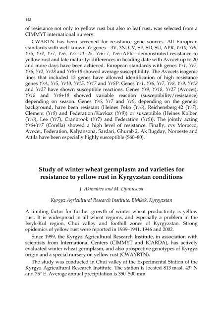 Meeting the Challenge of Yellow Rust in Cereal Crops - ICARDA