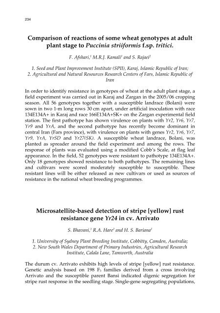 Meeting the Challenge of Yellow Rust in Cereal Crops - ICARDA