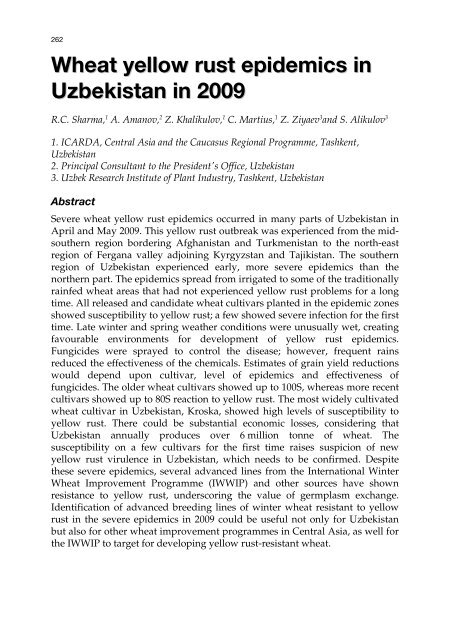 Meeting the Challenge of Yellow Rust in Cereal Crops - ICARDA