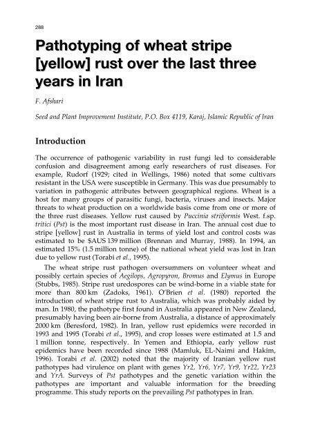 Meeting the Challenge of Yellow Rust in Cereal Crops - ICARDA