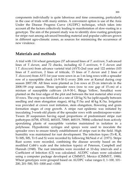 Meeting the Challenge of Yellow Rust in Cereal Crops - ICARDA