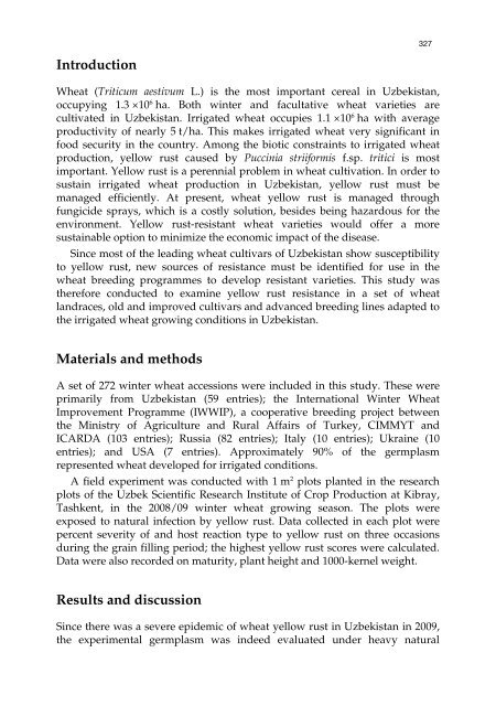 Meeting the Challenge of Yellow Rust in Cereal Crops - ICARDA