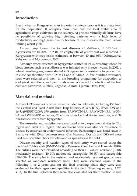 Meeting the Challenge of Yellow Rust in Cereal Crops - ICARDA