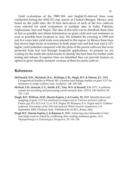 Meeting the Challenge of Yellow Rust in Cereal Crops - ICARDA