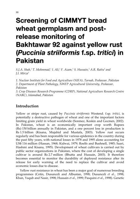 Meeting the Challenge of Yellow Rust in Cereal Crops - ICARDA
