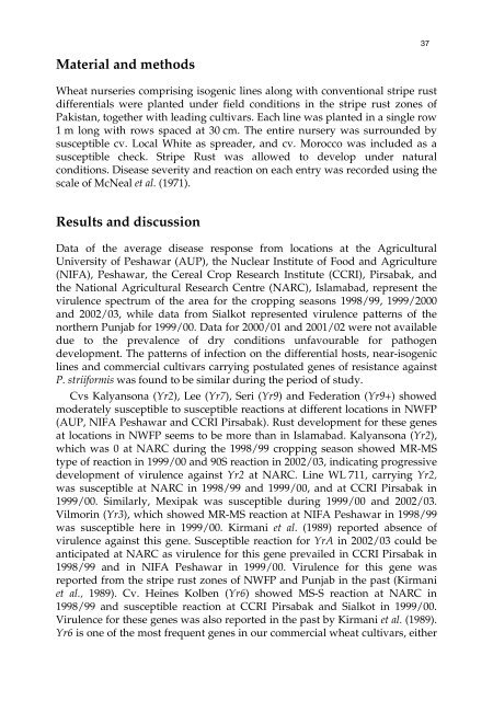 Meeting the Challenge of Yellow Rust in Cereal Crops - ICARDA